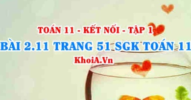 Bài 2.11 trang 51 SGK Toán 11 tập 1 Kết nối tri thức